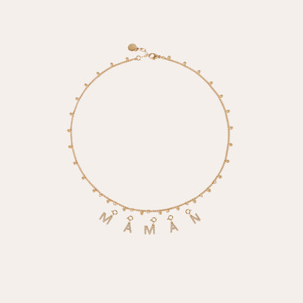 Charms pendentif lettre M strass doré