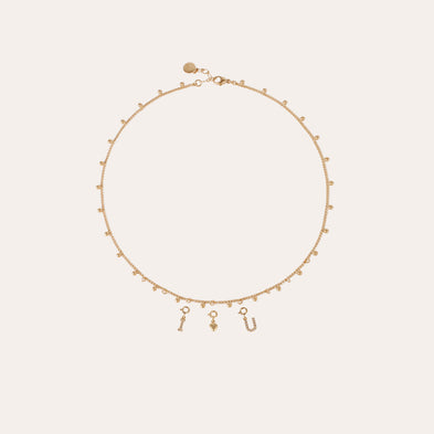 Charms pendentif lettre N strass doré