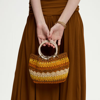Sac bourse Picot raphia