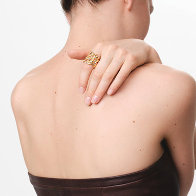Bague Olea manchette dorée