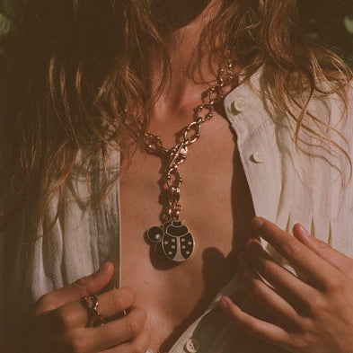 Charm pendentif Mirage Trefle émail petit modèle doré
