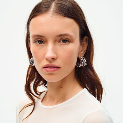 Olea small hoop earrings in silver