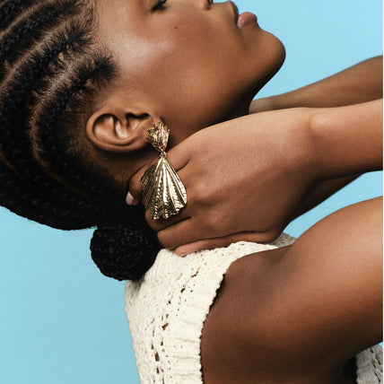 Boucles d'oreilles Shellona grand modèle dorées