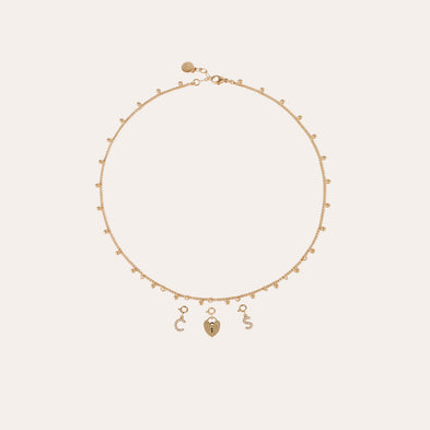 Charms pendentif lettre T strass doré
