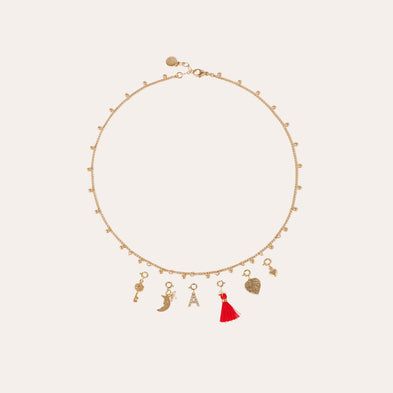Charms pendentif lettre T strass doré