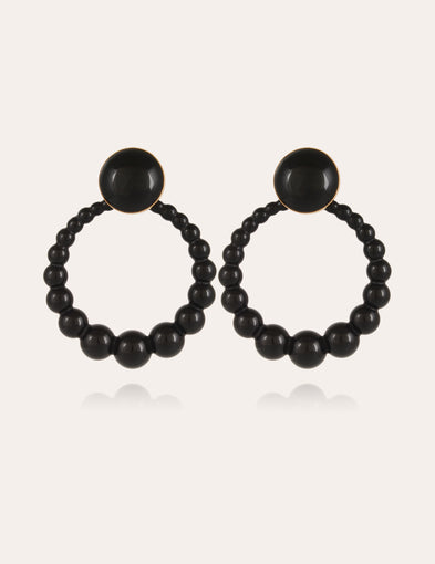 Andy Large size Gold-Toned Large size Earrings - Black