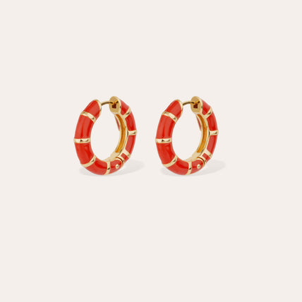 Pendientes « Bambou » con esmalte mini
