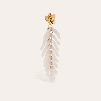 Boucles d'oreilles Cavallo acétate dorées - Ivoire