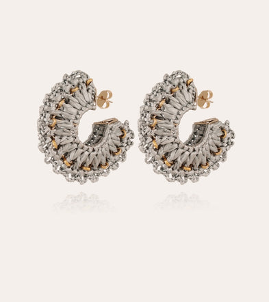 Boucles d'oreilles Crocus raphia dorées