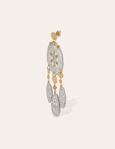 Boucles d'oreilles Fanfaria raphia dorées