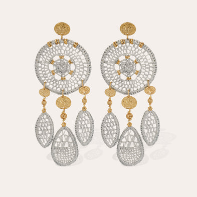 Boucles d'oreilles Fanfaria raphia dorées