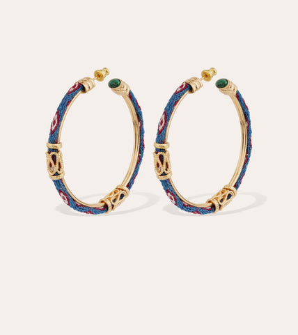 Lima Gold Cabochon Hoop Earrings