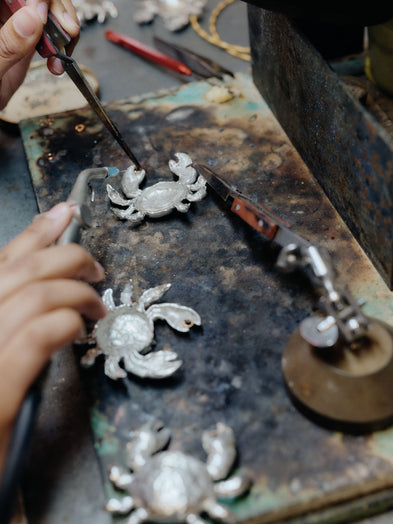 Collier Bambou Krabe doré