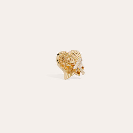 Boucles d'oreilles puce Mirage Coeur petit modèle - Nacre blanche