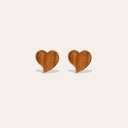Boucles d'oreilles Mirage Coeur petit modèle - Bois