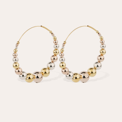 Boucles d'oreilles créoles Multiperla bicolore