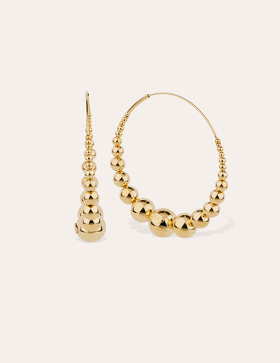 Boucles d'oreilles créoles Multiperla dorées