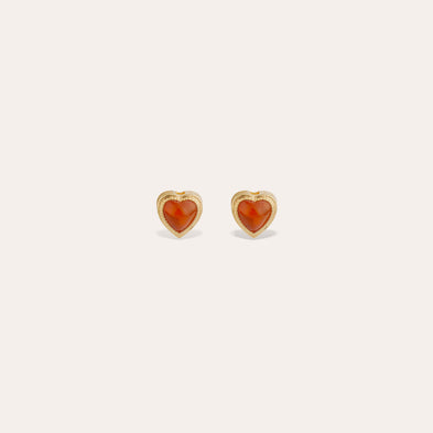 Boucles d'oreilles puce Amore - Cornaline