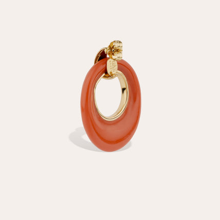 Pendientes Selva « Large size » de acetato - Corail
