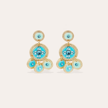 Two-row sequin earrings