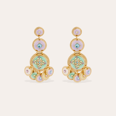 Boucles d'oreilles Sequin trois rangs dorées