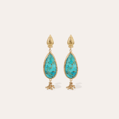 Boucles d'oreilles Serti Goutte petit modèle - Turquoise