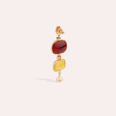 Boucles d'oreilles Silène - Calcite rouge & jaune
