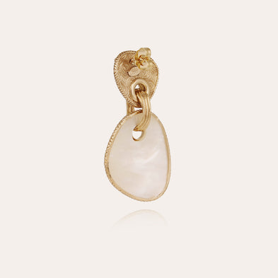 Boucles d'oreilles Silia grand modèle dorées - Nacre blanche