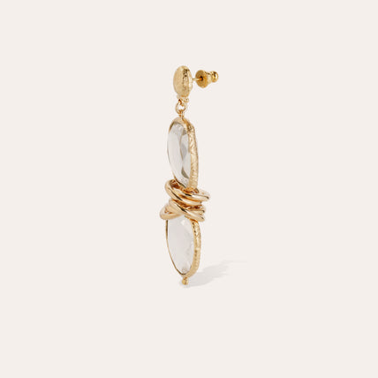 Boucles d'oreilles Sirena dorées - Cristal