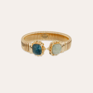 Bracelet Amarante double petit modèle - Amazonite & Apatite bleu