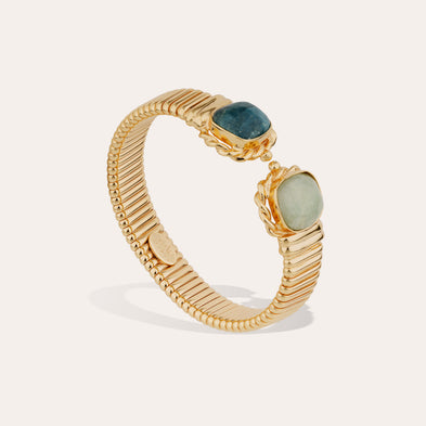 Bracelet Amarante double petit modèle - Amazonite & Apatite bleu