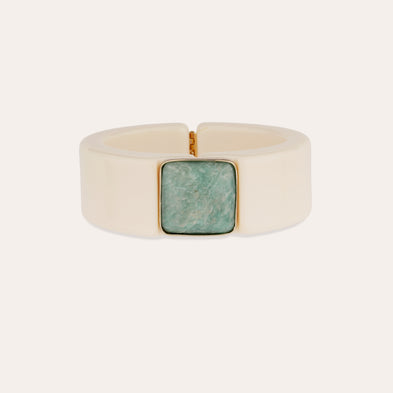 Pulsera Arty de acetato - Marfil - Amazonita - Edición limitada