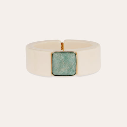 Pulsera Arty de acetato - Marfil - Amazonita - Edición limitada