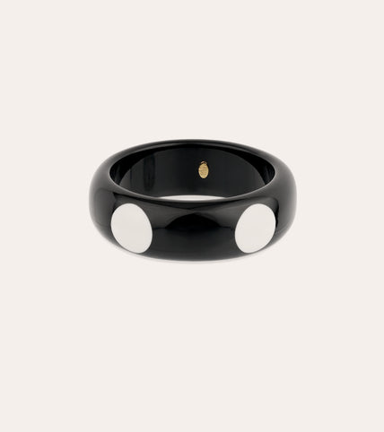 Pulsera Cocci de acetato - Negro y blanco