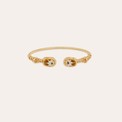Bracelet Duality Scaramouche torsade émail grand modèle doré