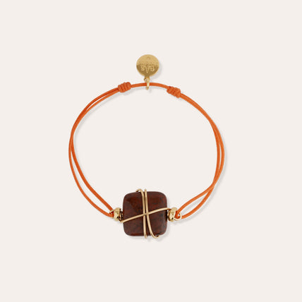 Braccialetto Square mini maglie - Legno silicizzato