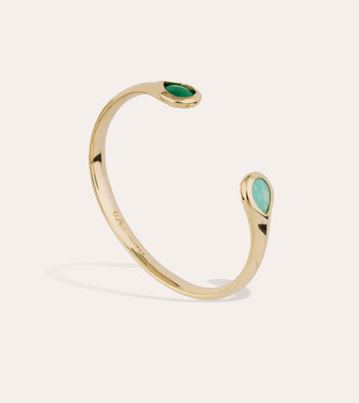 Bracelet Saint Germain doré - Amazonite