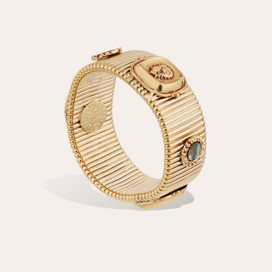Armband „Strada Romana“, großes Modell – graues Perlmutt