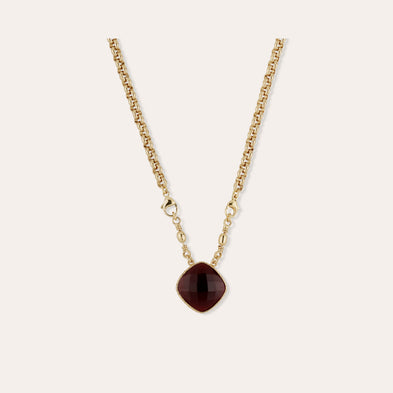 Billy Gold Necklace - Red Calcite