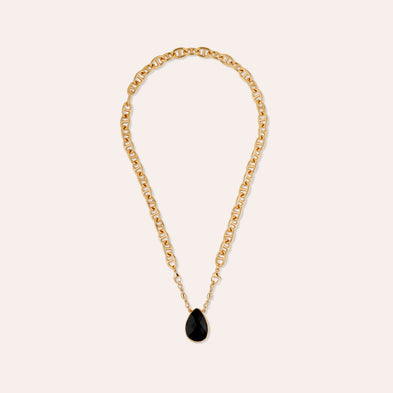 Collier Billy doré - Onyx noir