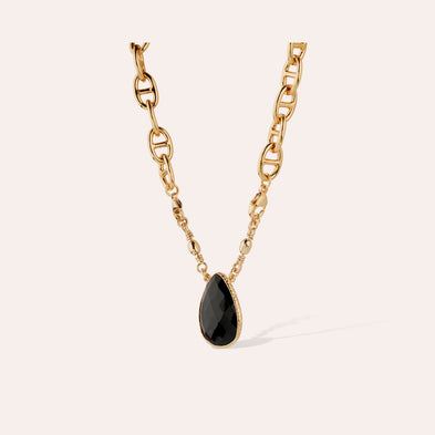 Collier Billy doré - Onyx noir