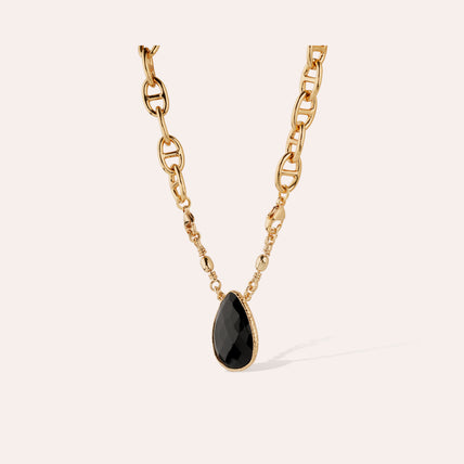 Collar Billy dorado - Ónix negro