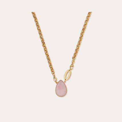 Billy Gold Necklace - Rose Quartz