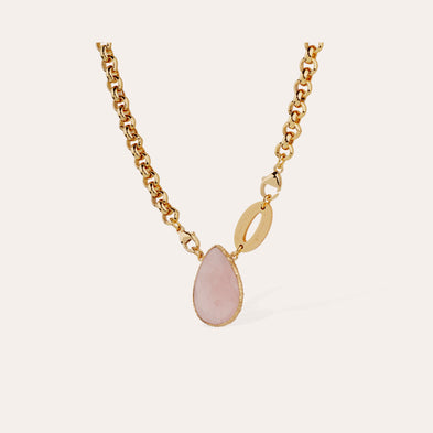 Billy Gold Necklace - Rose Quartz