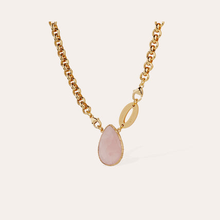 Billy Gold Necklace - Rose Quartz