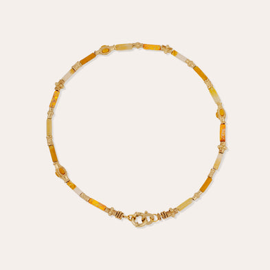 Collier Kali cabochons doré - Hématoïde jaune