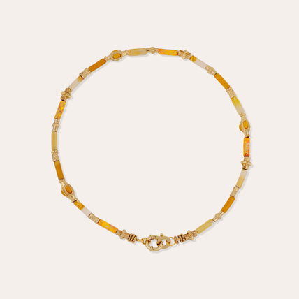 Collar Kali con cabujones dorados - Hematita amarilla