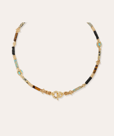 Collier Kali doré - Turquoise