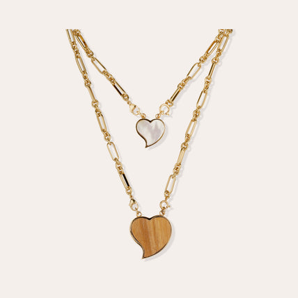 Collier Scapulaire Mirage - Bois & Nacre Blanche