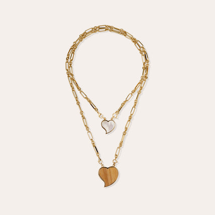 Collier Scapulaire Mirage - Bois & Nacre Blanche